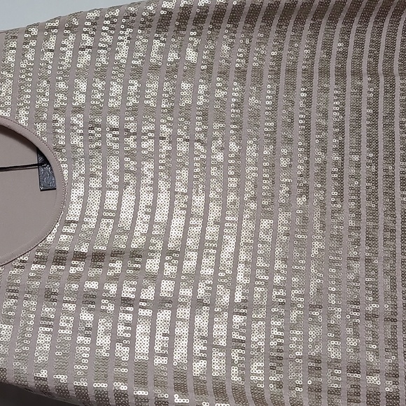 TART NWT Gold Sequin Tank Top With Cream Back Size Large - Picture 16 of 16